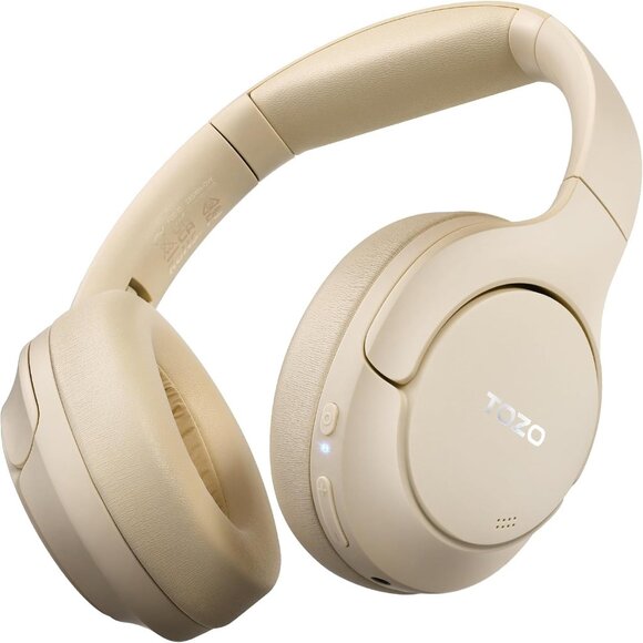 TOZO HT2 Hybrid ANC Headphones 60H Playtime, Hi-Res Audio, Bluetooth 5.3 (Khaki) - Picture 1 of 9